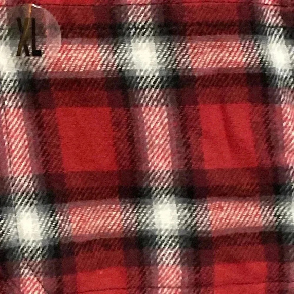 NWT TRUE CRAFT  MENS SIZE XL  RED PLAID FLANNEL SHIRT BUTTON FRONT  POCKET - Picture 7 of 11